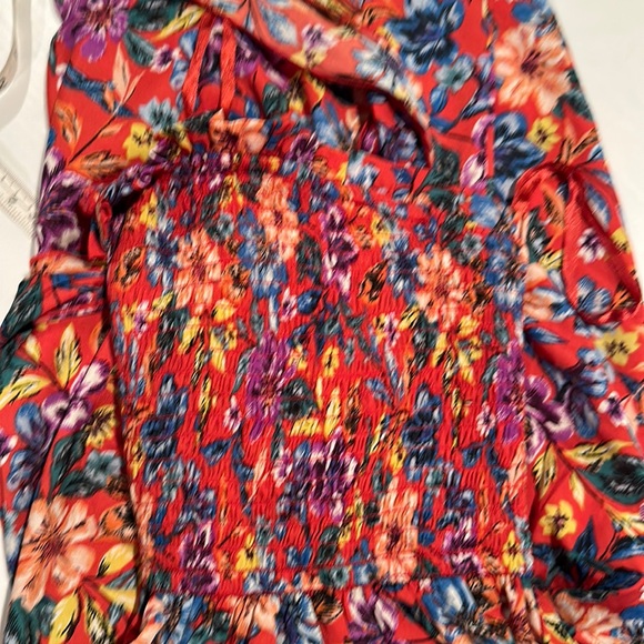 B.O.G Collective. Floral Tie Dress Women’s XS red with multi color flowers - Picture 11 of 11